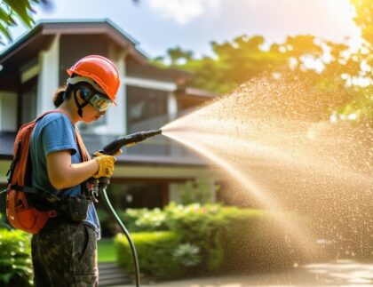diy pressure washing house